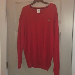 Lacoste Red Sweater V-Neck size 7